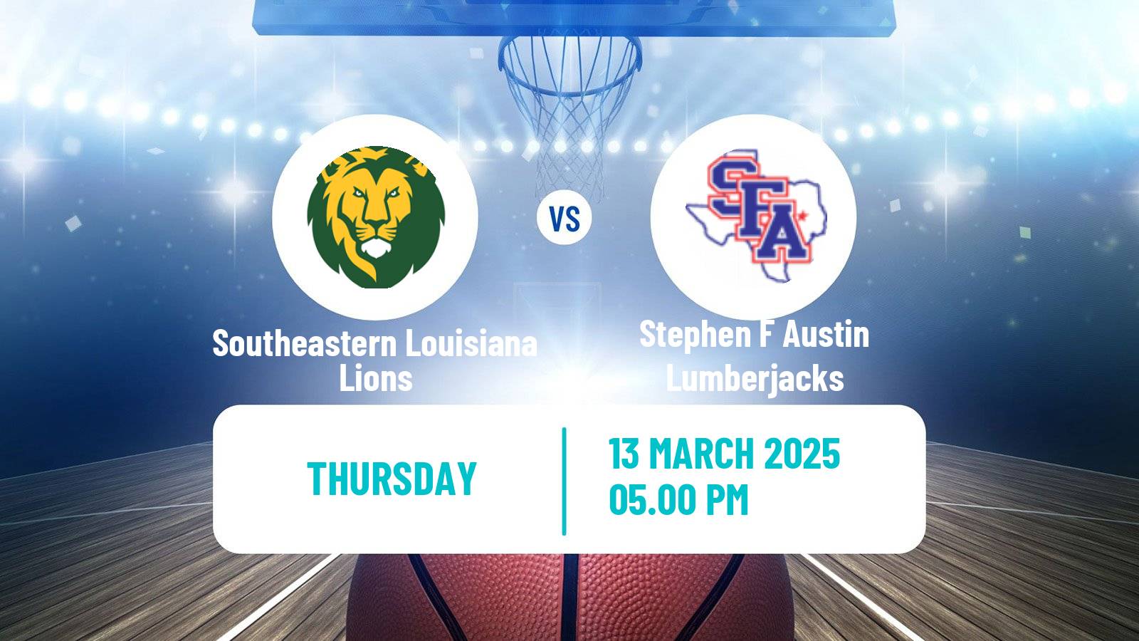 Basketball NCAA College Basketball Women Southeastern Louisiana Lions - Stephen F Austin Lumberjacks