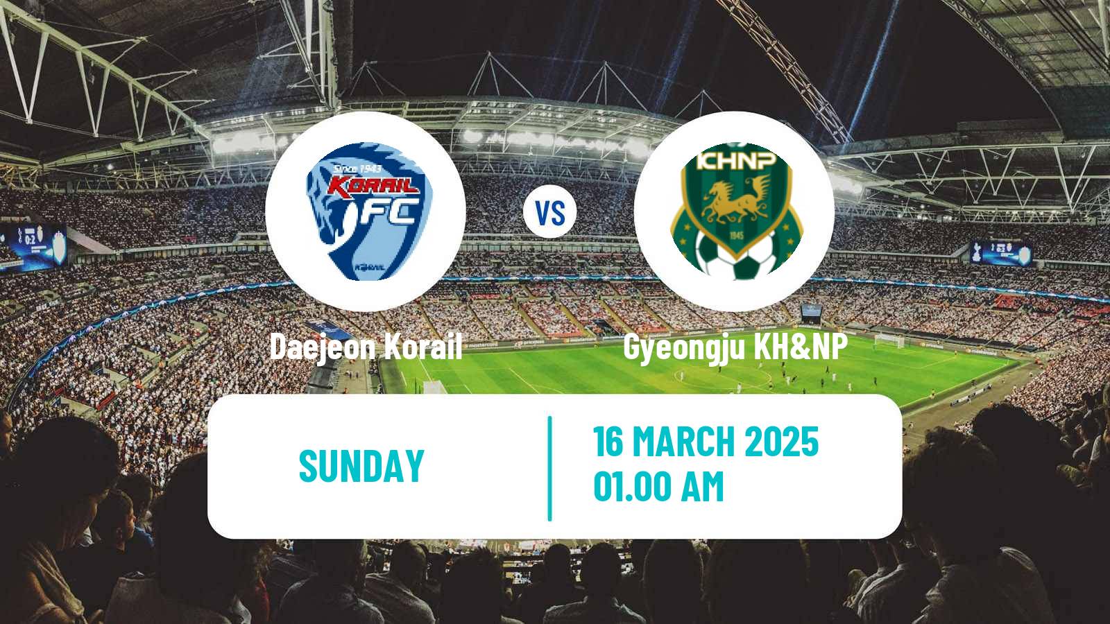 Soccer South Korean K3 League Daejeon Korail - Gyeongju KH&NP