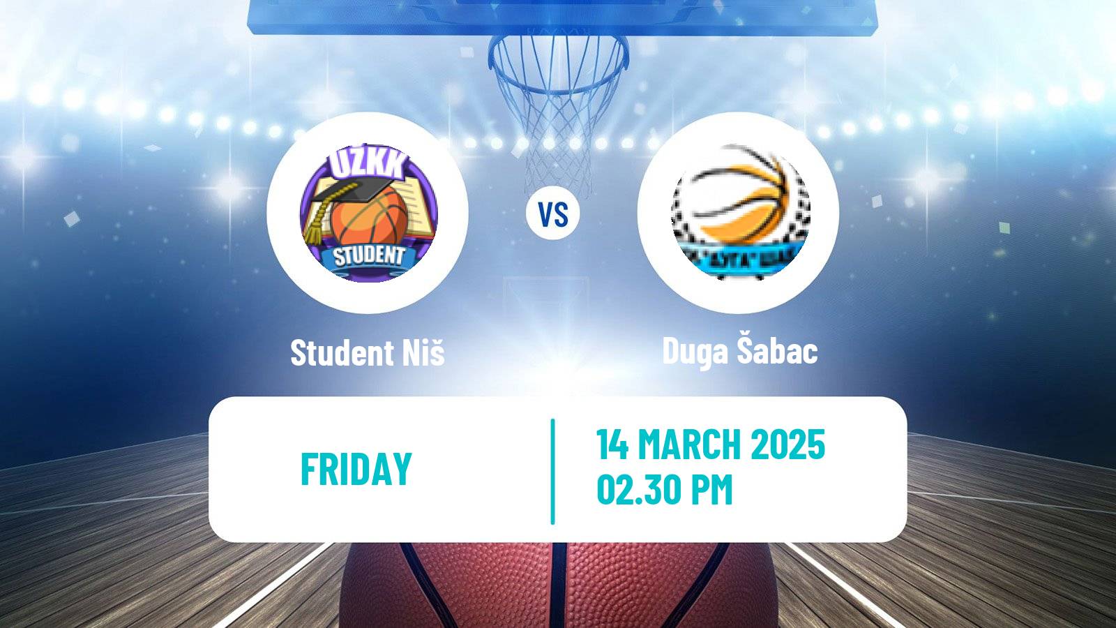 Basketball Serbian 1 ZLS Basketball Women Student Niš - Duga Šabac