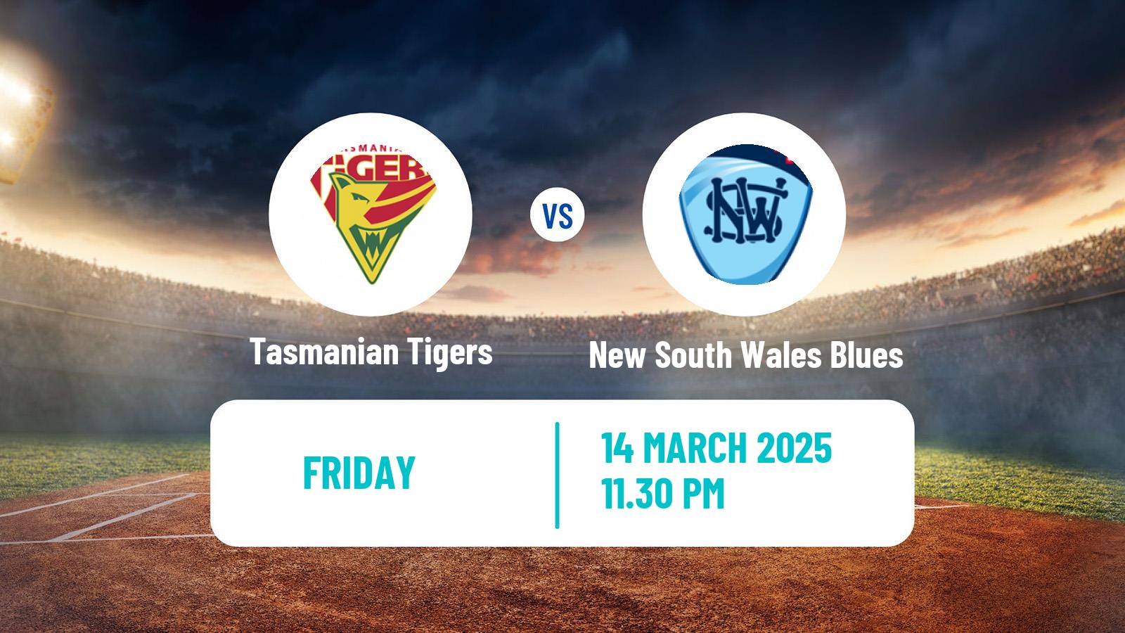 Cricket Australian Sheffield Shield Tasmanian Tigers - New South Wales Blues
