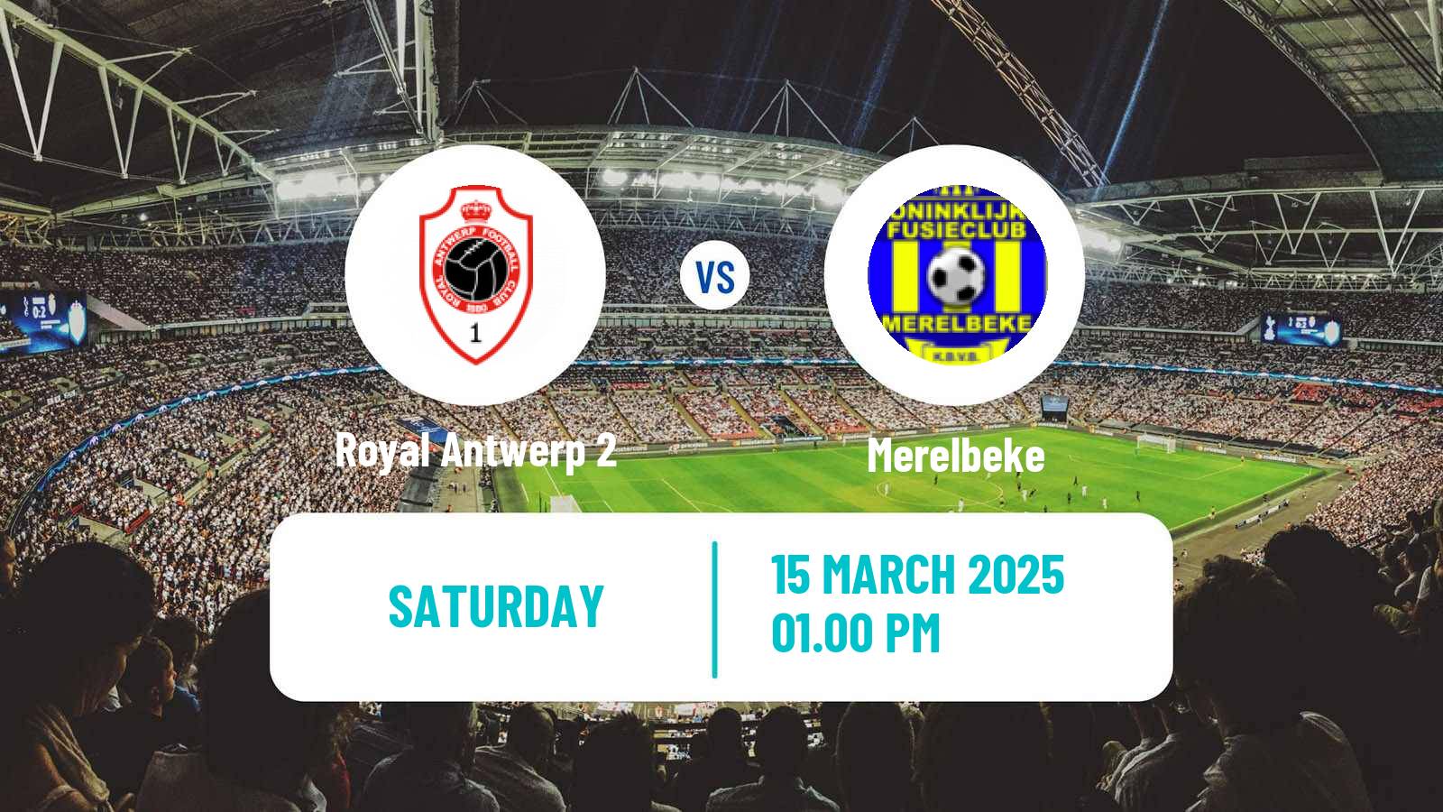 Soccer Belgian National Division 1 VV Royal Antwerp 2 - Merelbeke