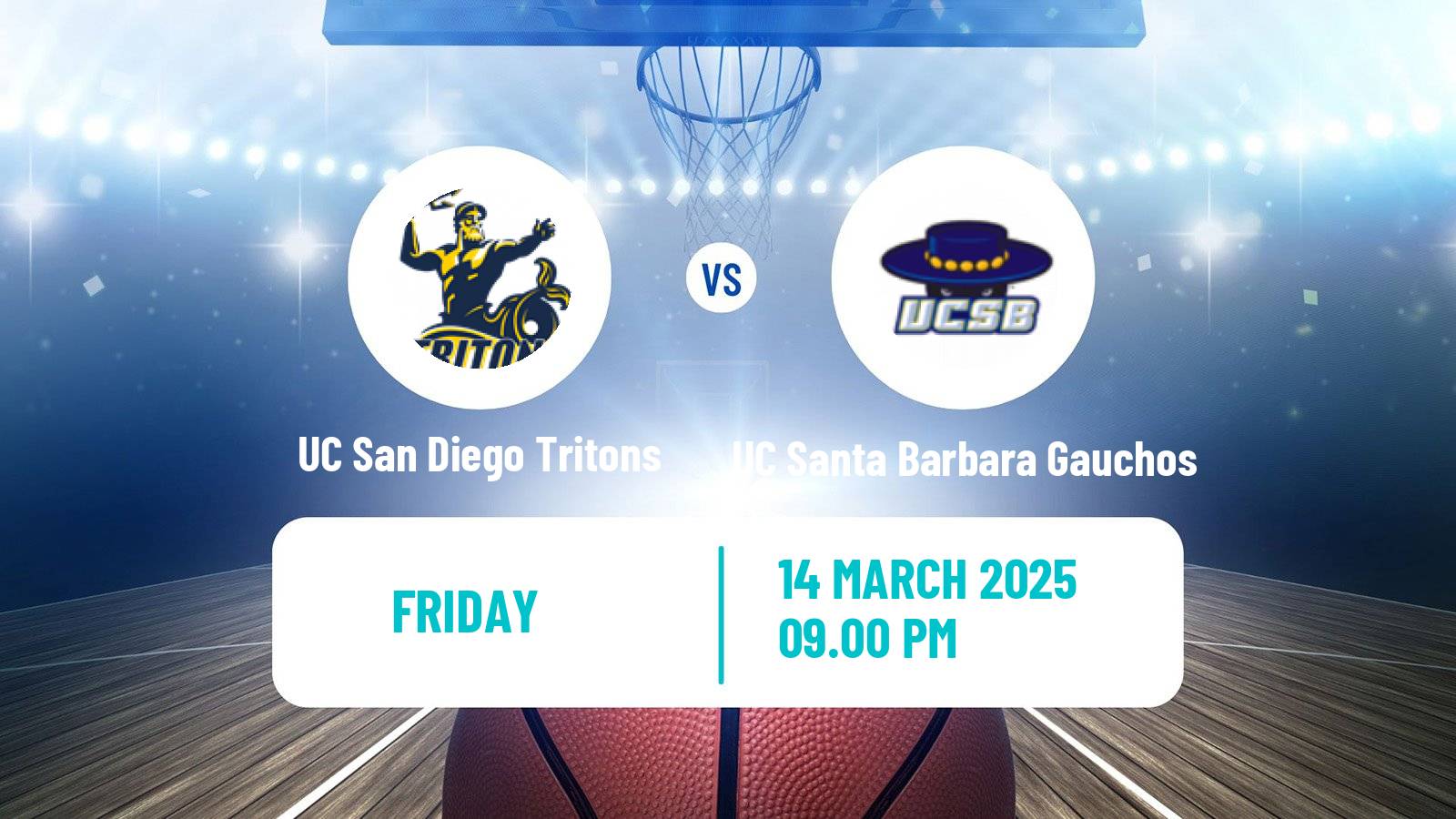 Basketball NCAA College Basketball UC San Diego Tritons - UC Santa Barbara Gauchos