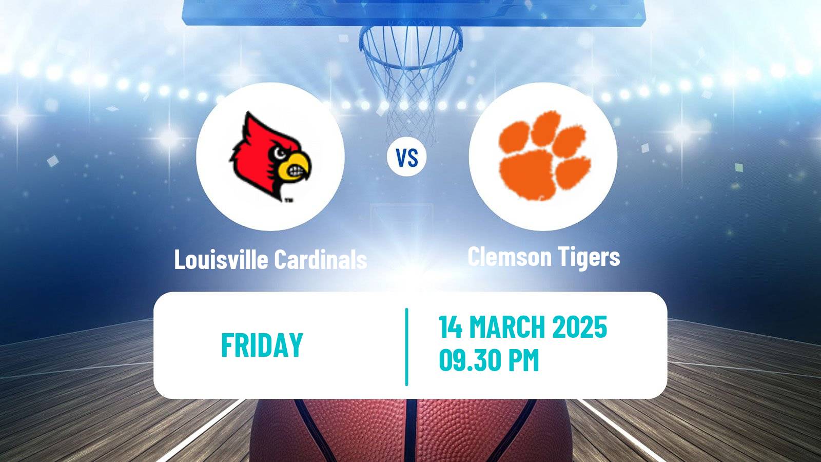 Basketball NCAA College Basketball Louisville Cardinals - Clemson Tigers