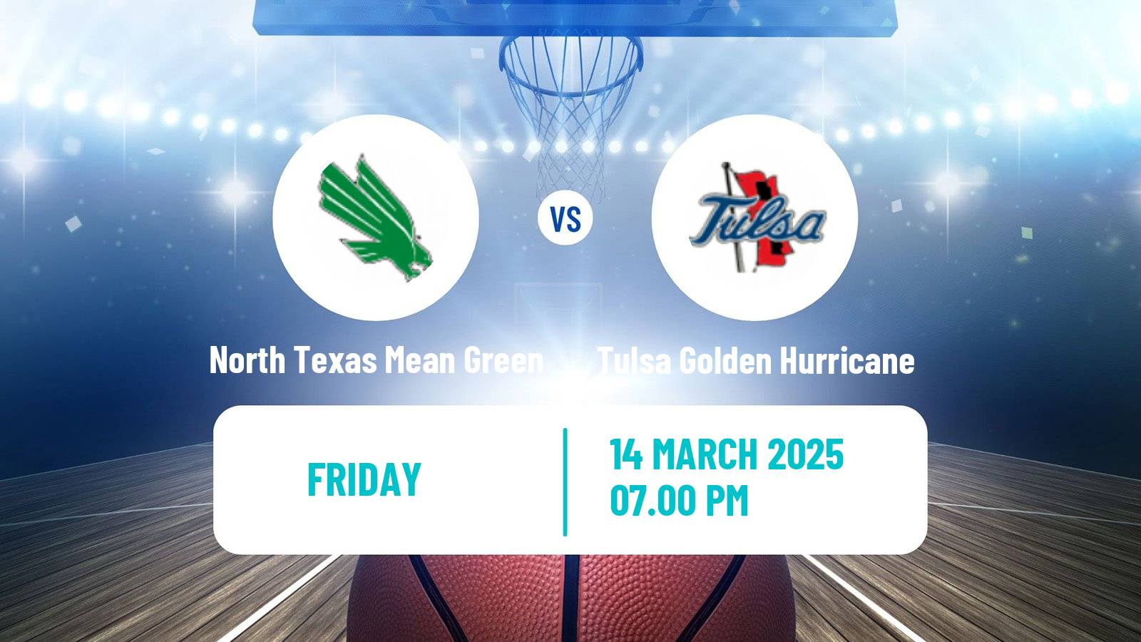 Basketball NCAA College Basketball North Texas Mean Green - Tulsa Golden Hurricane