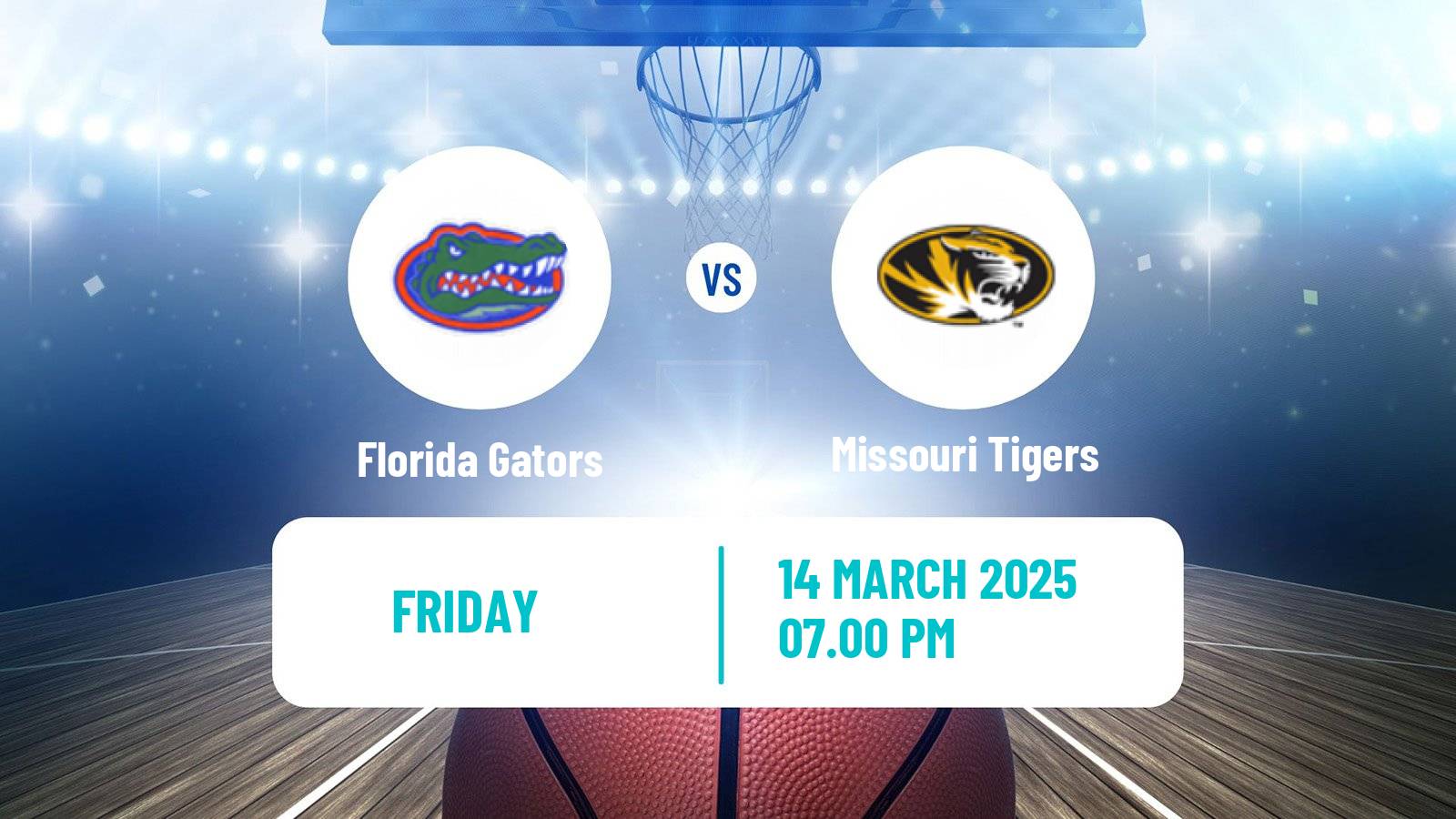 Basketball NCAA College Basketball Florida Gators - Missouri Tigers