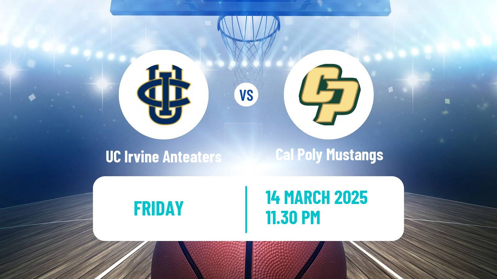 Basketball NCAA College Basketball UC Irvine Anteaters - Cal Poly Mustangs