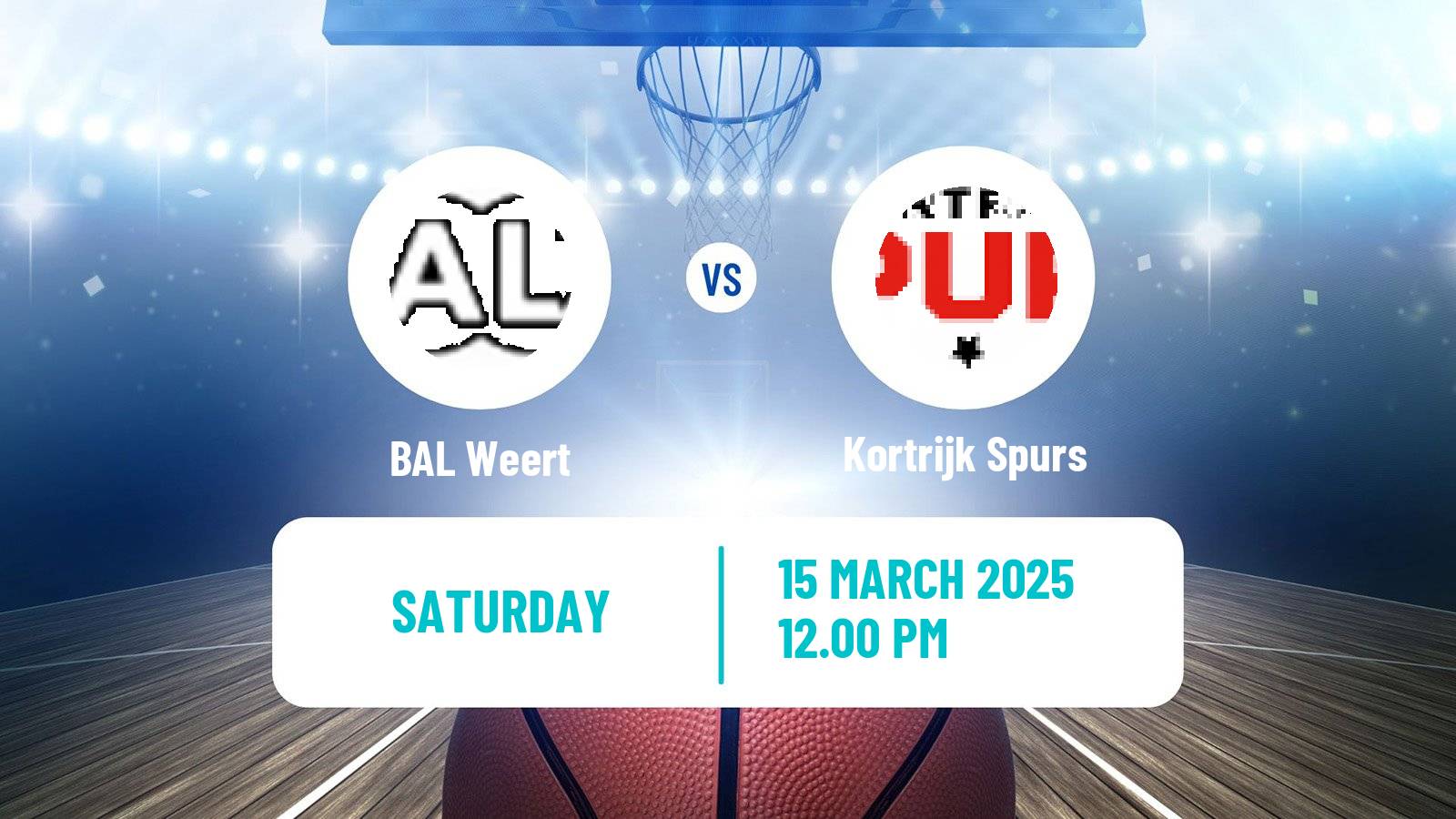 Basketball BNXT League BAL Weert - Kortrijk Spurs