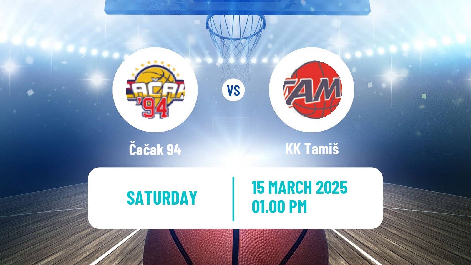Basketball Serbian First League Basketball Čačak 94 - Tamiš