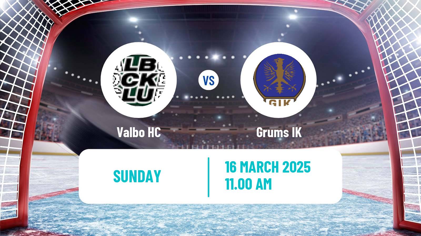 Hockey Swedish HockeyEttan Vastra Valbo - Grums