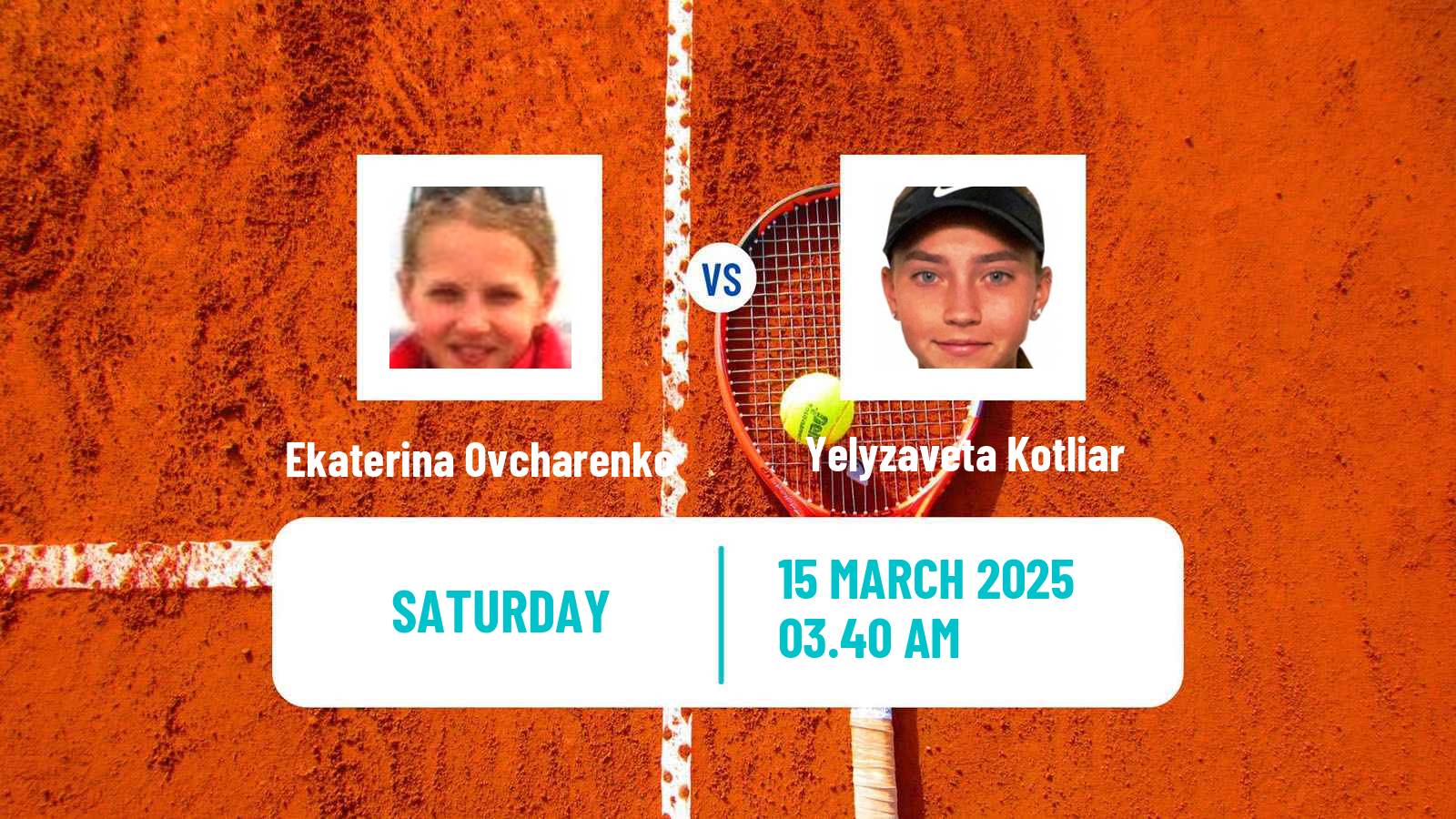 Tennis ITF W15 Antalya 7 Women Ekaterina Ovcharenko - Yelyzaveta Kotliar
