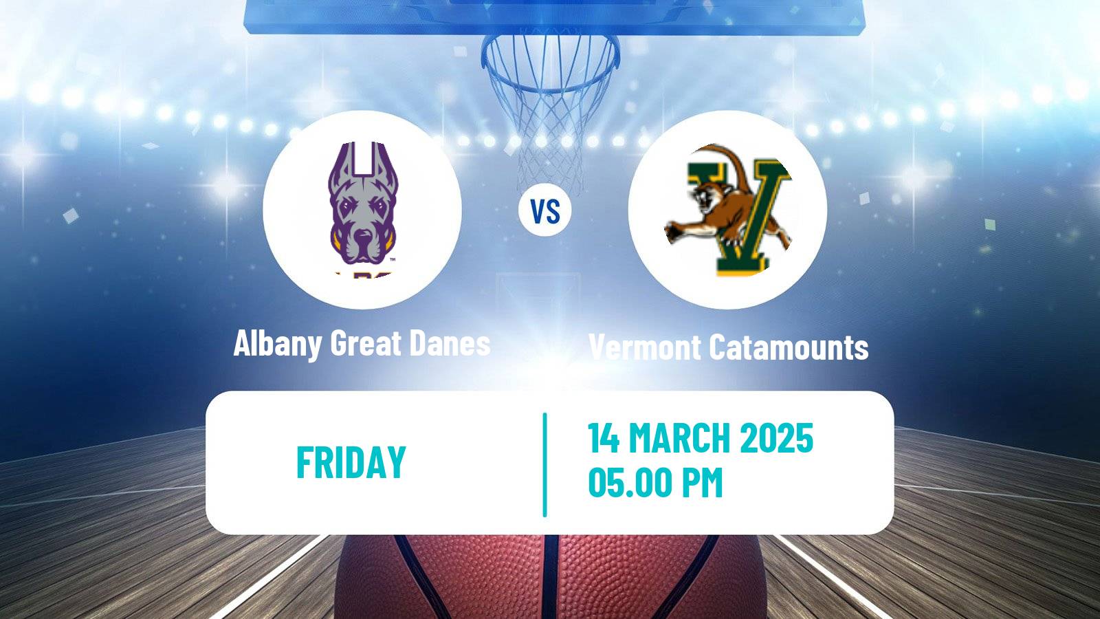 Basketball NCAA College Basketball Women Albany Great Danes - Vermont Catamounts