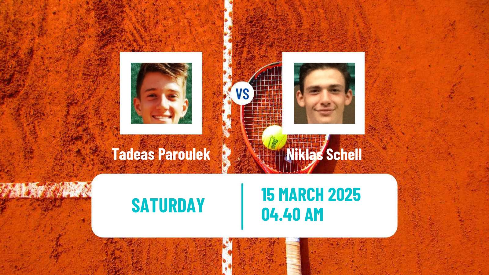 Tennis ITF M15 Monastir 10 Men Tadeas Paroulek - Niklas Schell