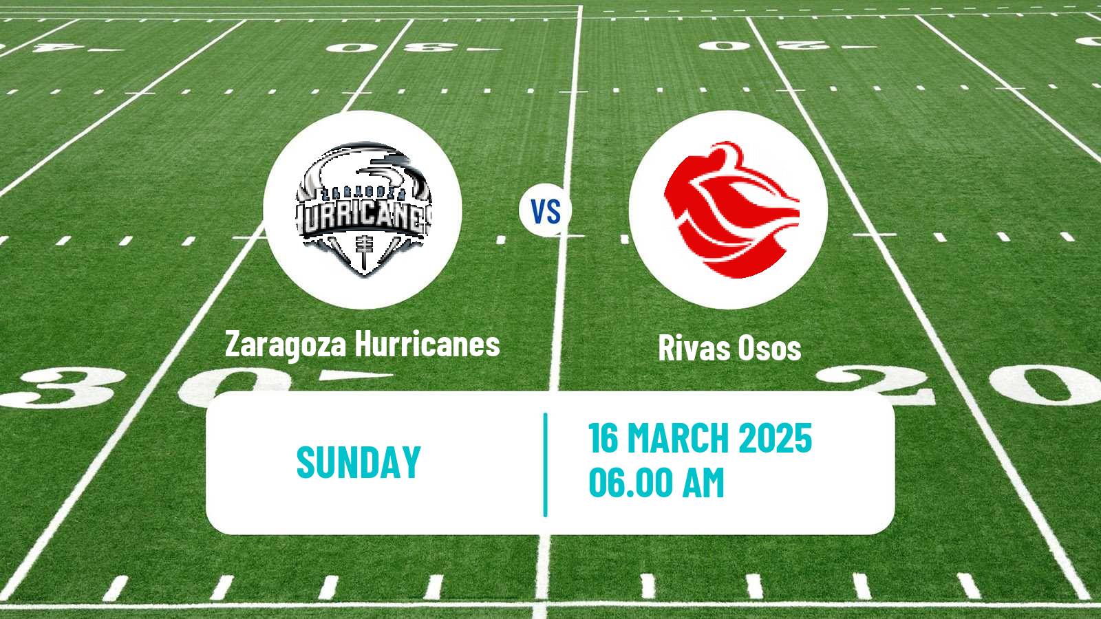 American football Spanish LNFA Serie A Zaragoza Hurricanes - Rivas Osos