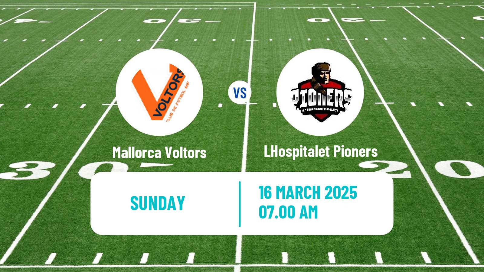 American football Spanish LNFA Serie A Mallorca Voltors - LHospitalet Pioners