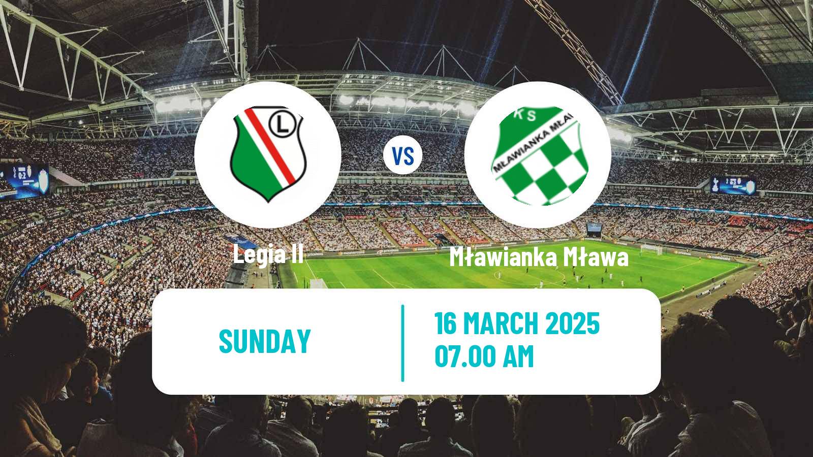 Soccer Polish Division 3 - Group I Legia II - Mławianka Mława