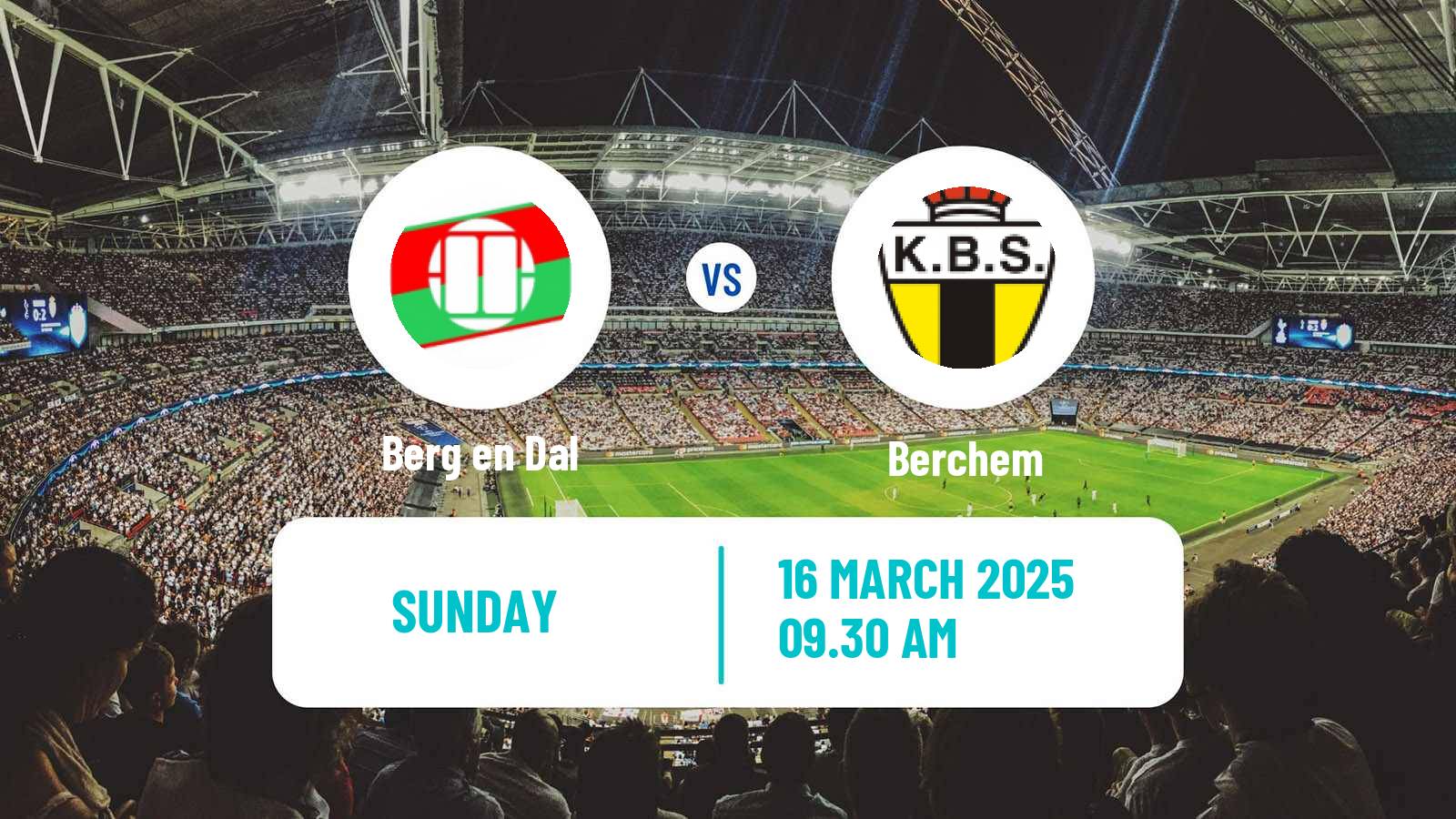 Soccer Belgian Second Amateur Division Group B Berg en Dal - Berchem
