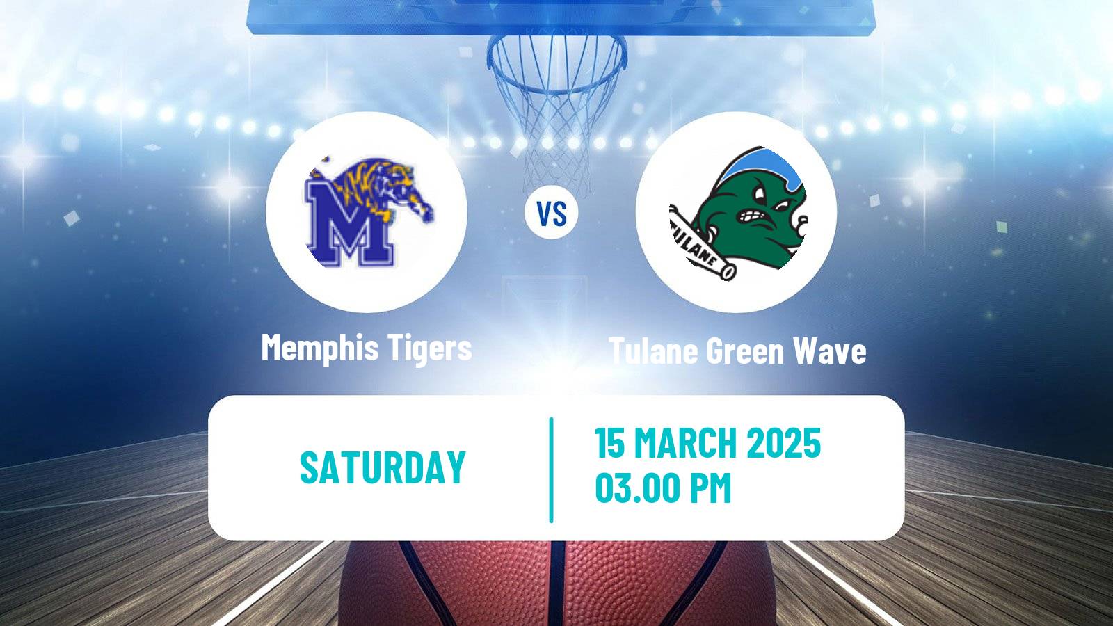 Basketball NCAA College Basketball Memphis Tigers - Tulane Green Wave
