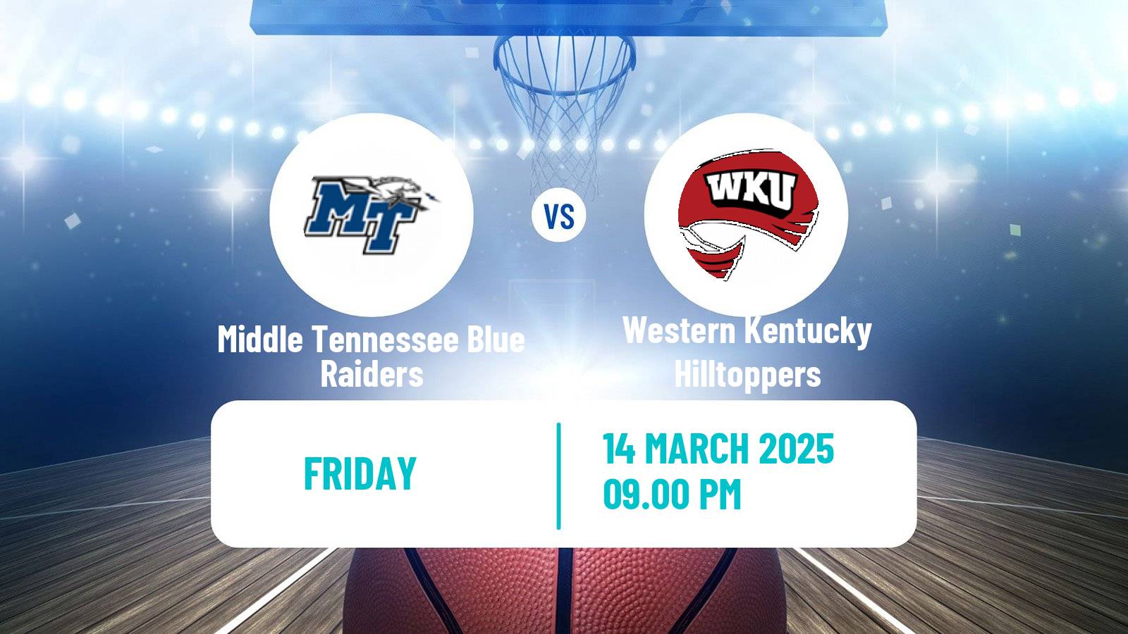 Basketball NCAA College Basketball Women Middle Tennessee Blue Raiders - Western Kentucky Hilltoppers