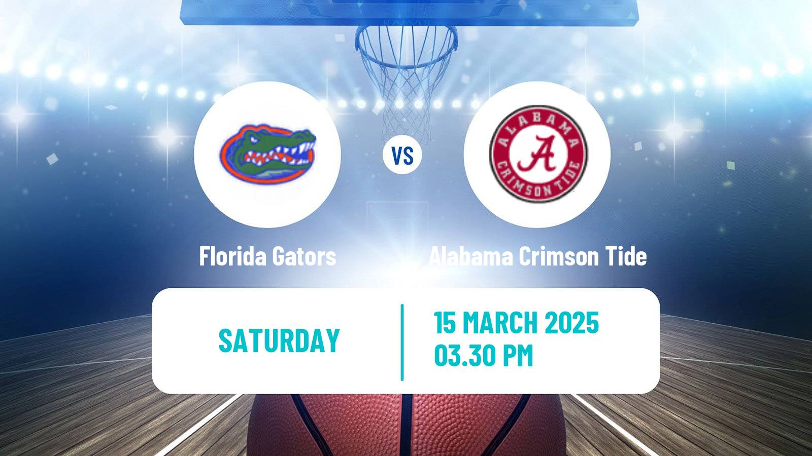 Basketball NCAA College Basketball Florida Gators - Alabama Crimson Tide