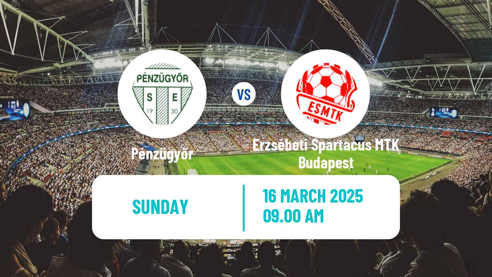 Soccer Hungarian NB III Southeast Pénzügyőr - Erzsébeti Spartacus MTK Budapest