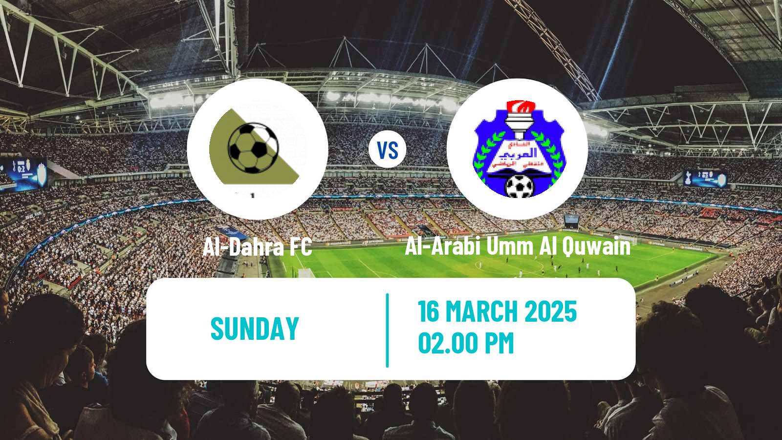 Soccer UAE Division 1 Al-Dahra - Al-Arabi Umm Al Quwain