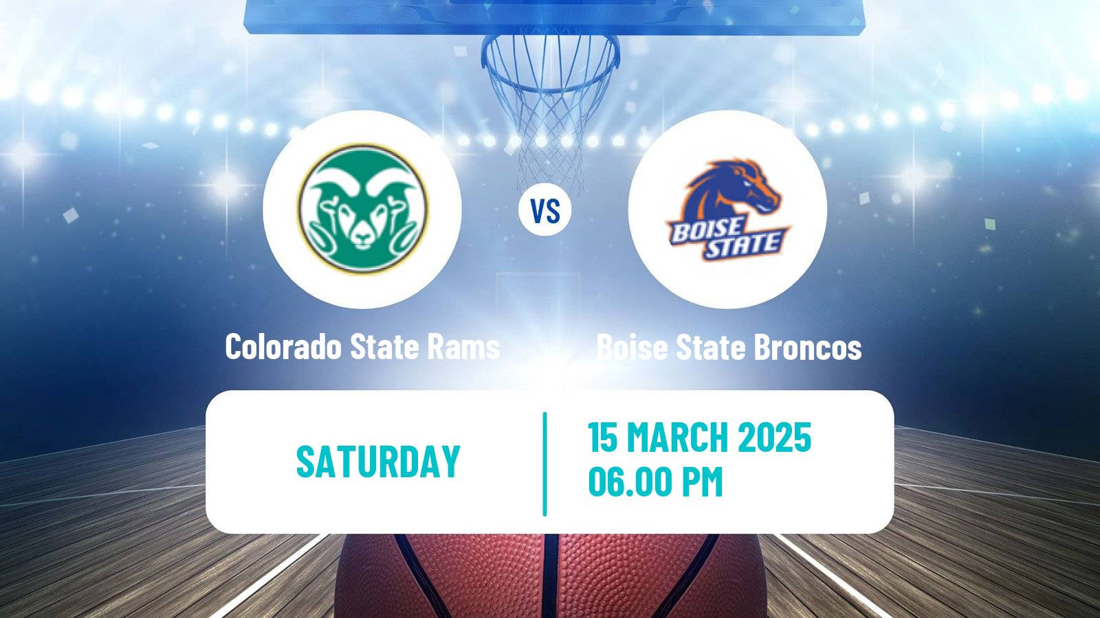 Basketball NCAA College Basketball Colorado State Rams - Boise State Broncos