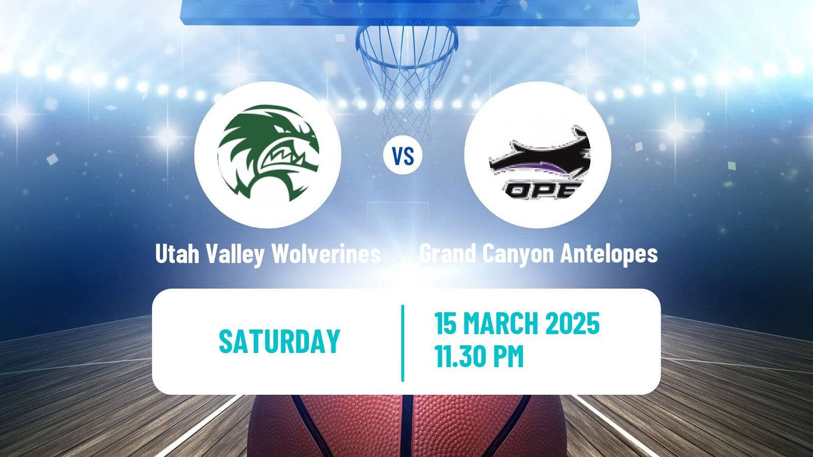 Basketball NCAA College Basketball Utah Valley Wolverines - Grand Canyon Antelopes