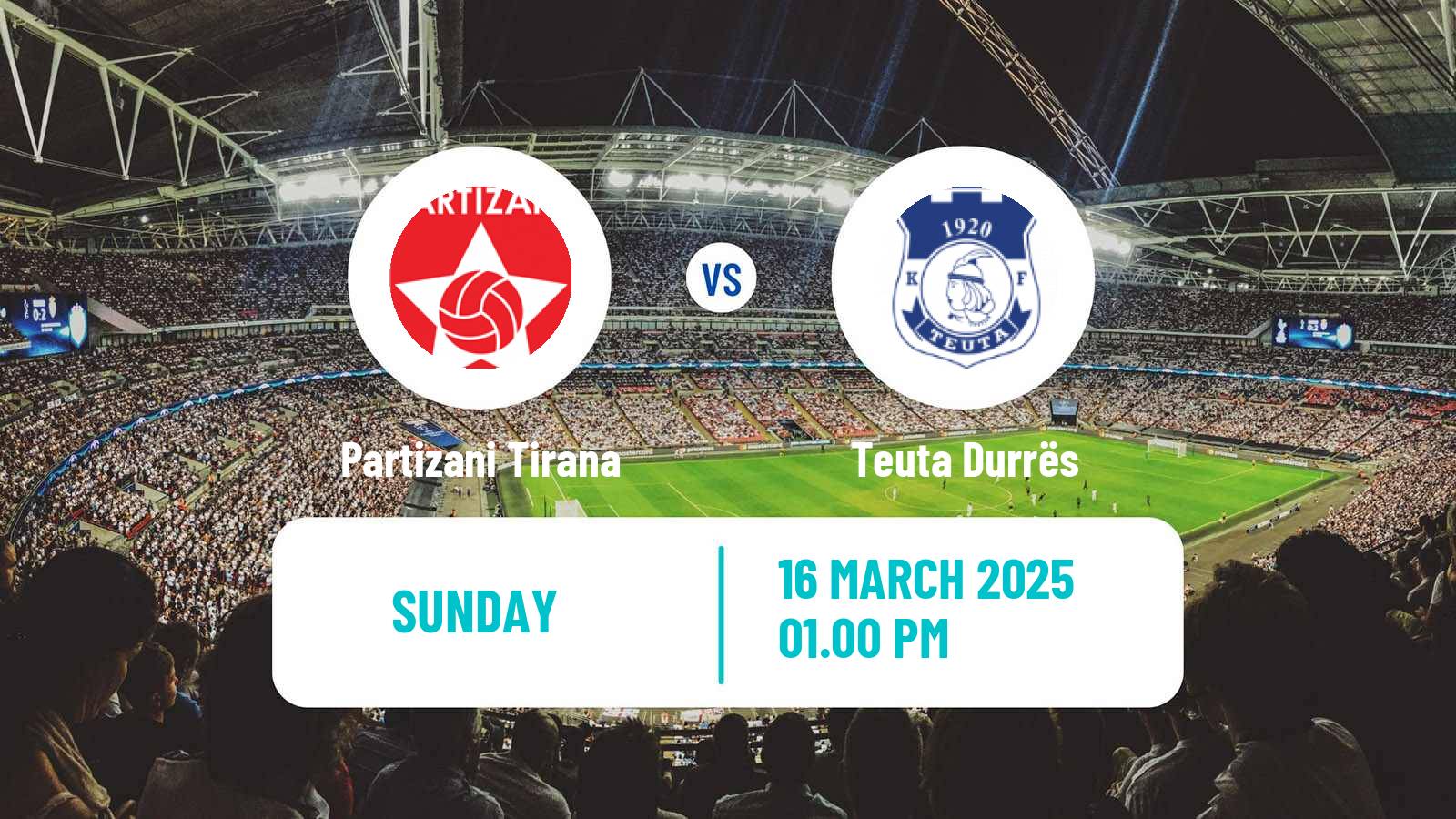 Soccer Albanian Super League Partizani Tirana - Teuta Durrës
