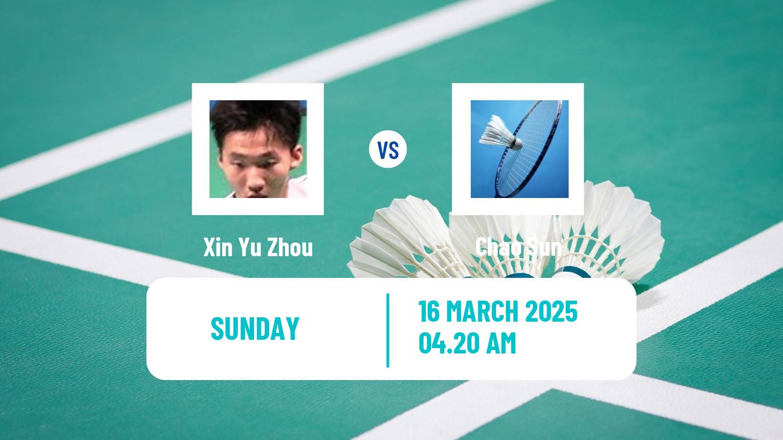 Badminton BWF World Tour China Masters Men Xin Yu Zhou - Chao Sun