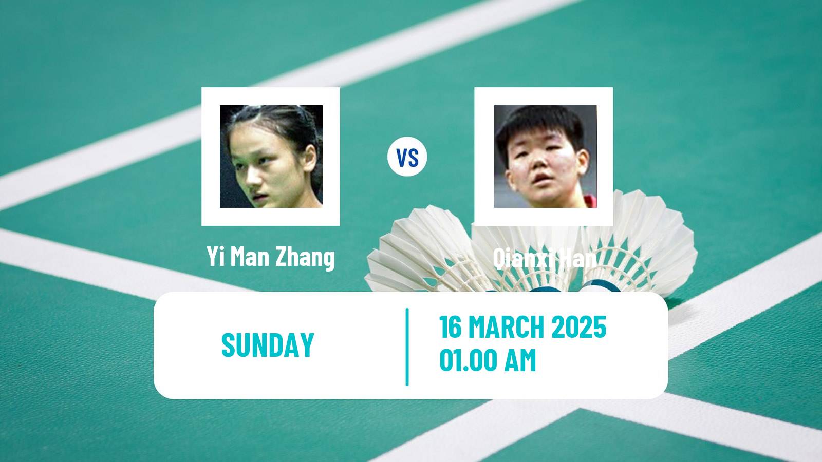 Badminton BWF World Tour China Masters Women Yi Man Zhang - Qianxi Han