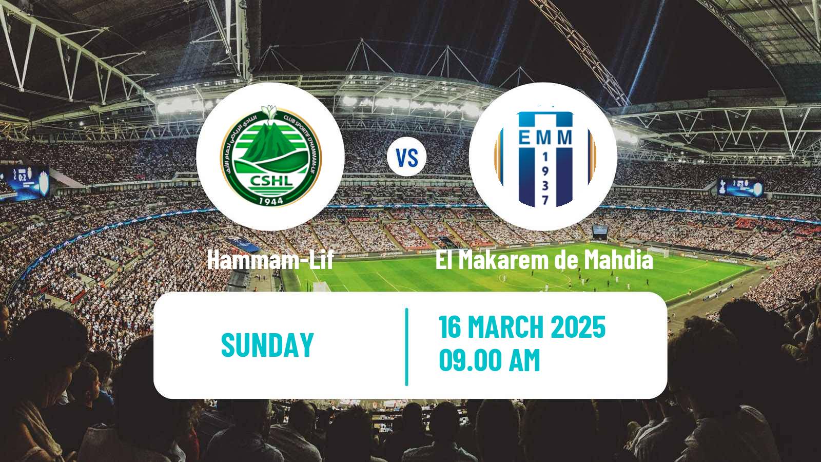 Soccer Tunisian Ligue 2 Hammam-Lif - El Makarem de Mahdia