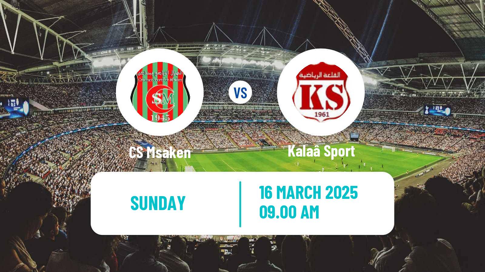 Soccer Tunisian Ligue 2 Msaken - Kalaâ