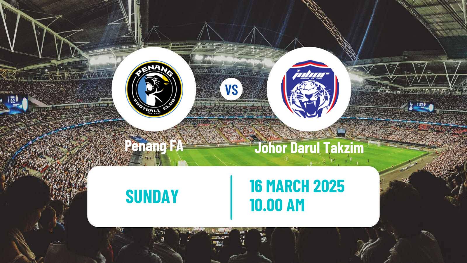Soccer Malaysian Super League Penang - Johor Darul Takzim