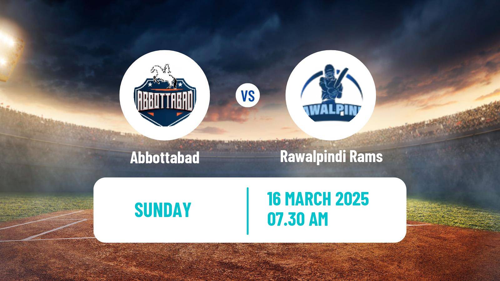 Cricket Pakistan T-20 Cup Abbottabad - Rawalpindi Rams