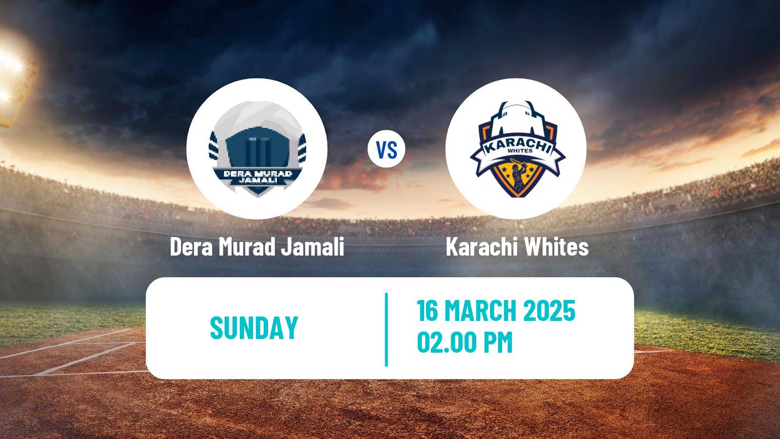 Cricket Pakistan T-20 Cup Dera Murad Jamali - Karachi Whites