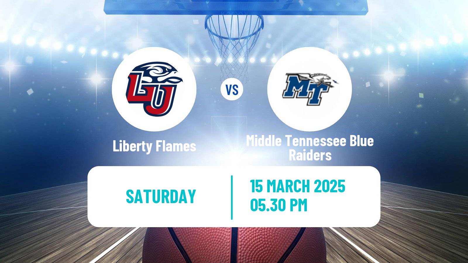 Basketball NCAA College Basketball Women Liberty Flames - Middle Tennessee Blue Raiders