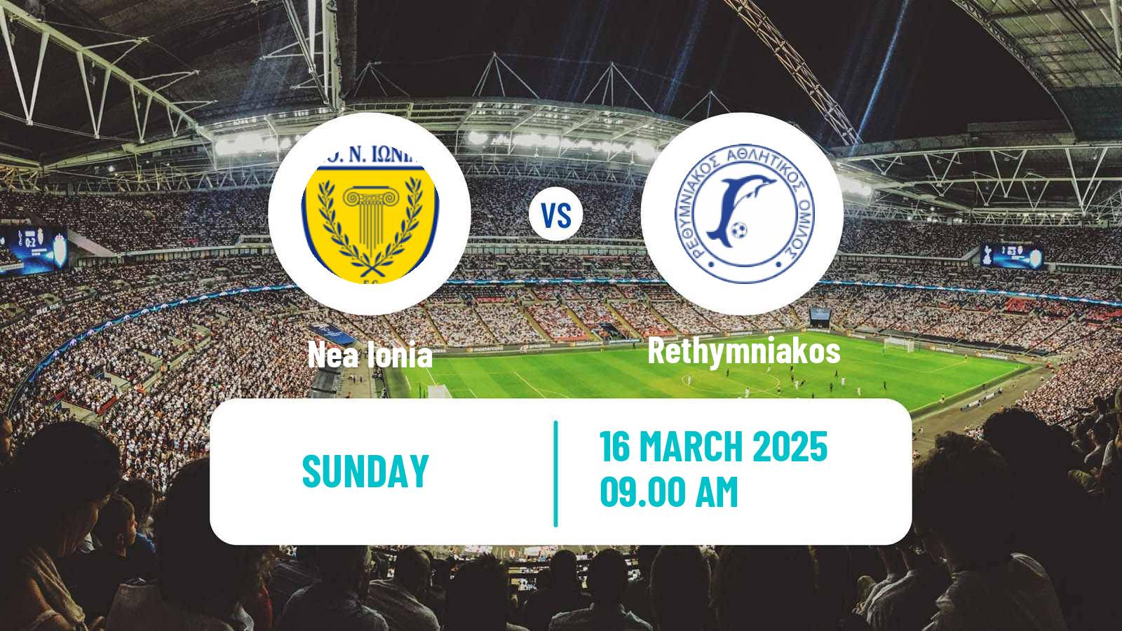 Soccer Greek Gamma Ethniki - Group 4 Nea Ionia - Rethymniakos