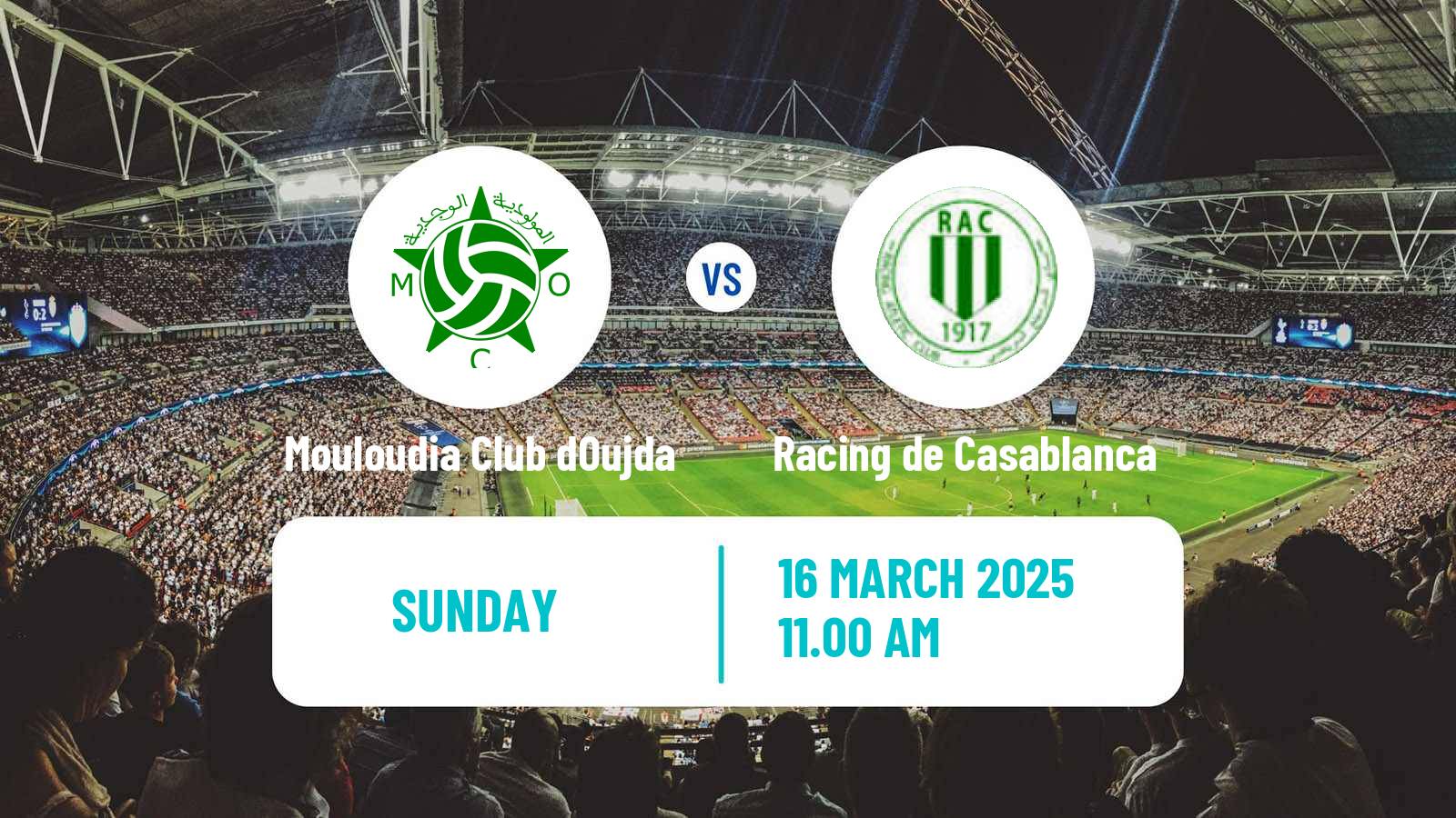 Soccer Moroccan Botola 2 Mouloudia Club dOujda - Racing de Casablanca