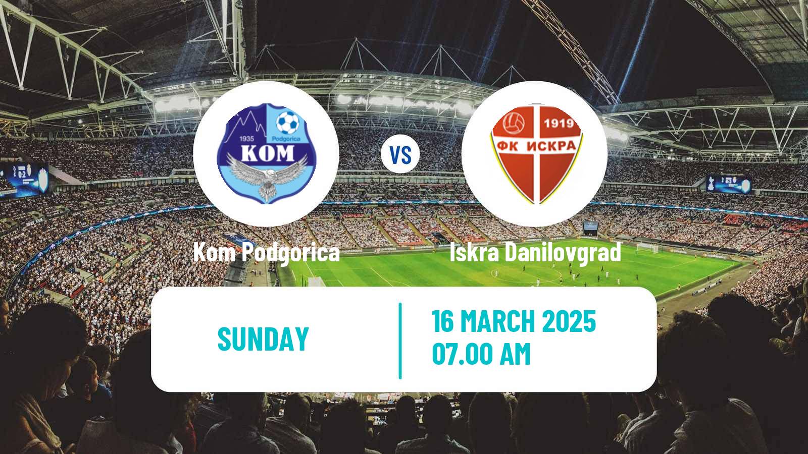 Soccer Montenegrin Druga Liga Kom Podgorica - Iskra Danilovgrad