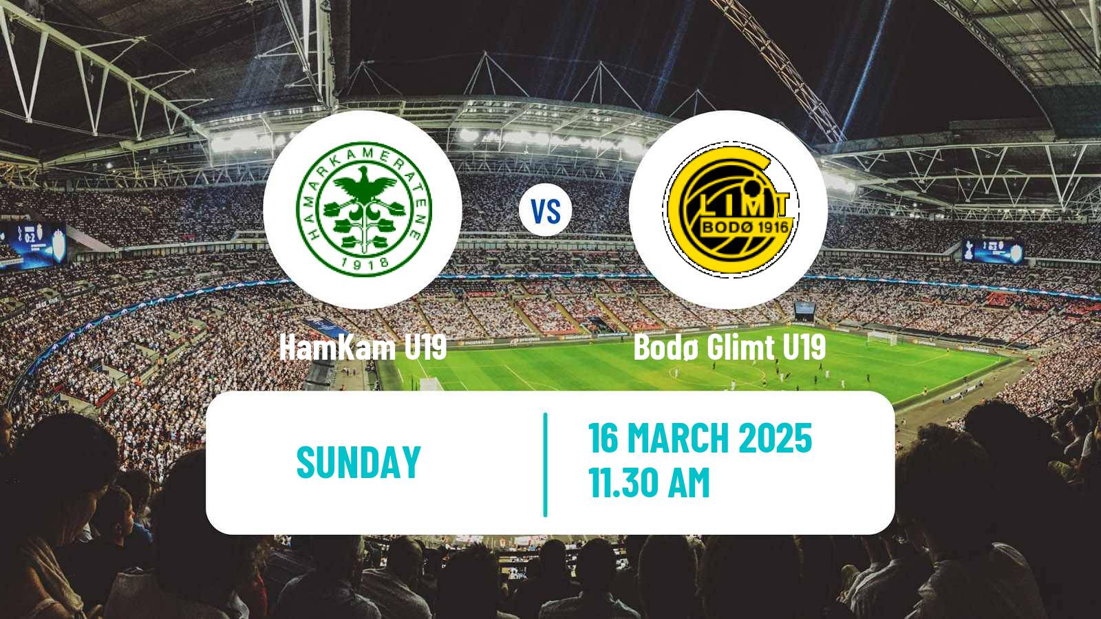 Soccer Norwegian Nasjonal U19 CL HamKam U19 - Bodø Glimt U19