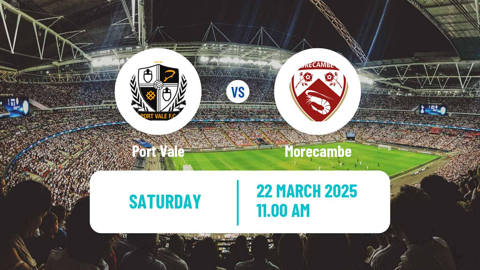 Soccer English League Two Port Vale - Morecambe
