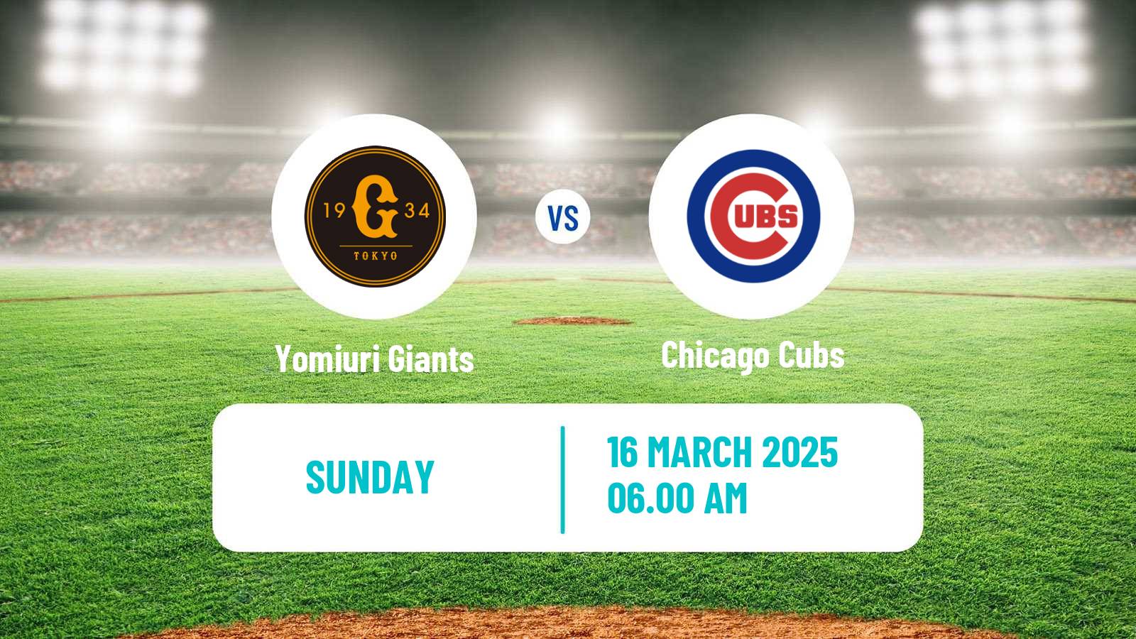 Baseball Club Friendly Baseball Yomiuri Giants - Chicago Cubs