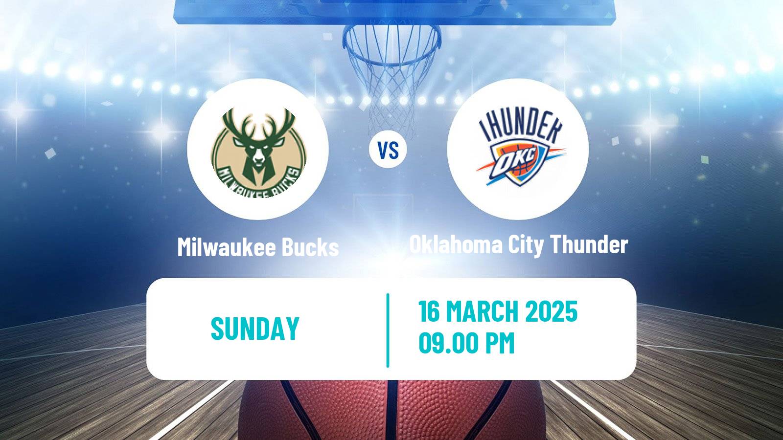 Basketball NBA Milwaukee Bucks - Oklahoma City Thunder