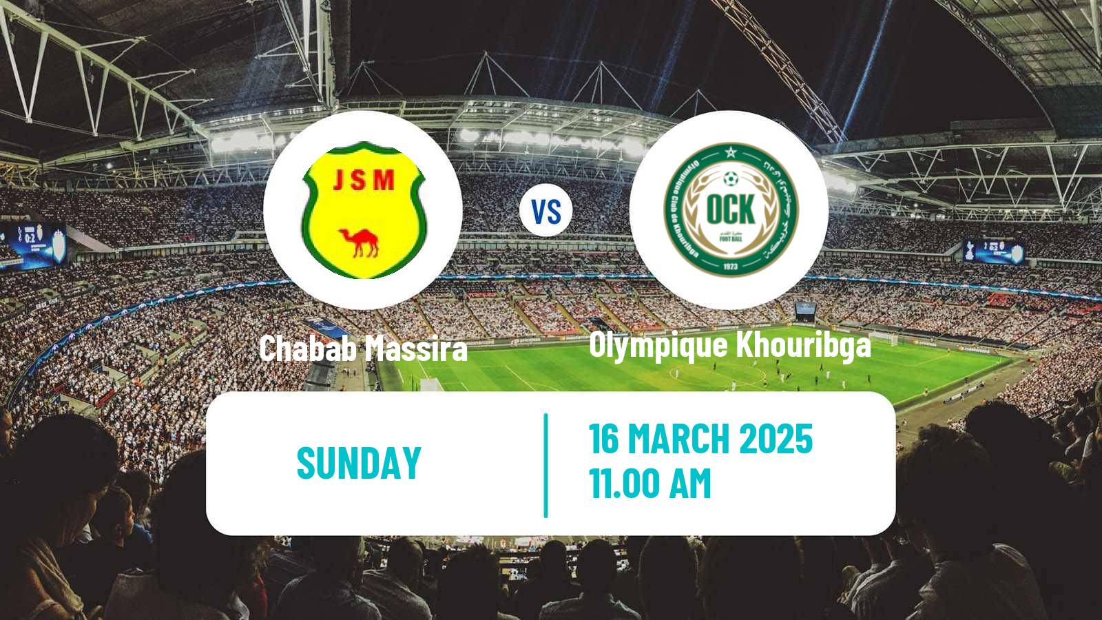 Soccer Moroccan Botola 2 Chabab Massira - Olympique Khouribga