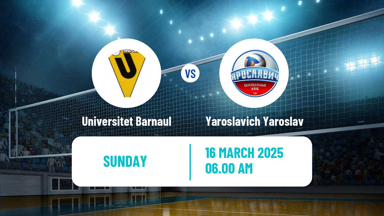 Volleyball Russian Vysshaya League A Volleyball Universitet Barnaul - Yaroslavich Yaroslav