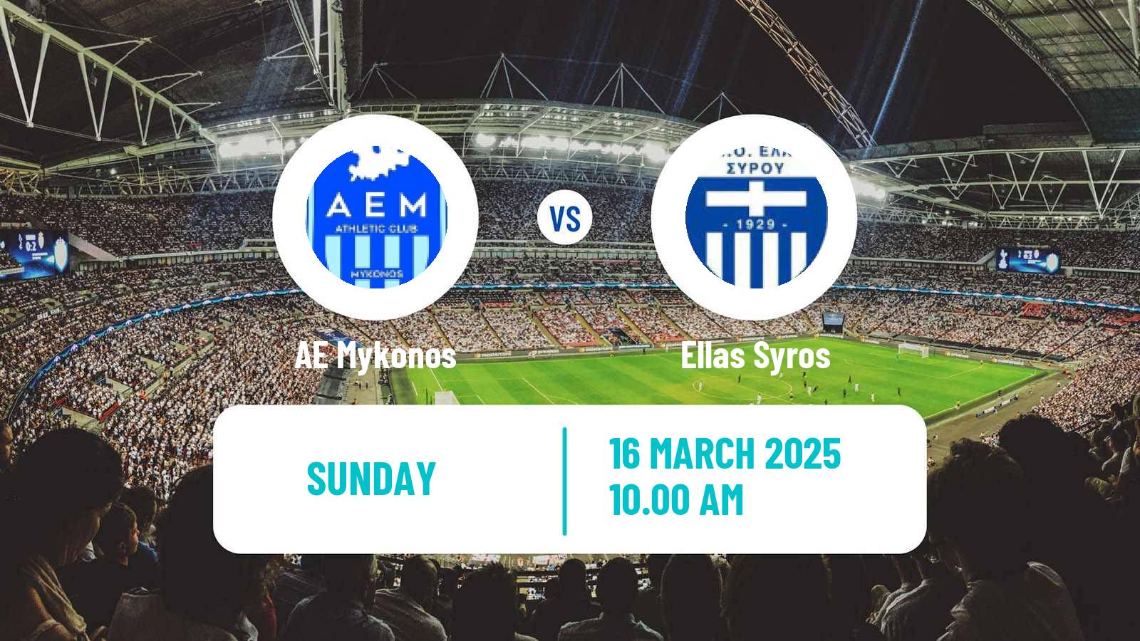 Soccer Greek Gamma Ethniki - Group 3 Mykonos - Ellas Syros