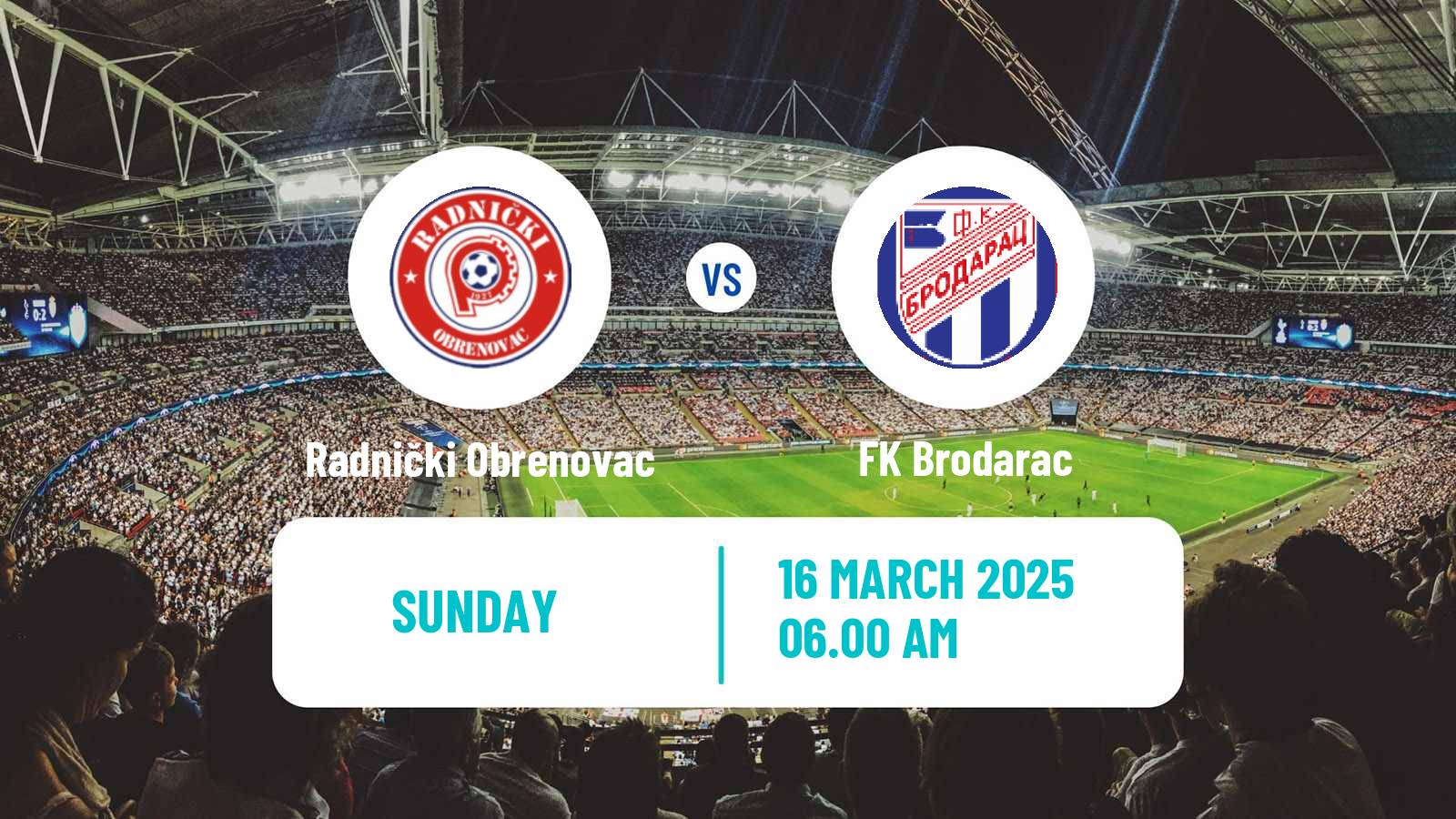 Football Serbian Srpska Liga - Belgrade Radnički Obrenovac - Brodarac