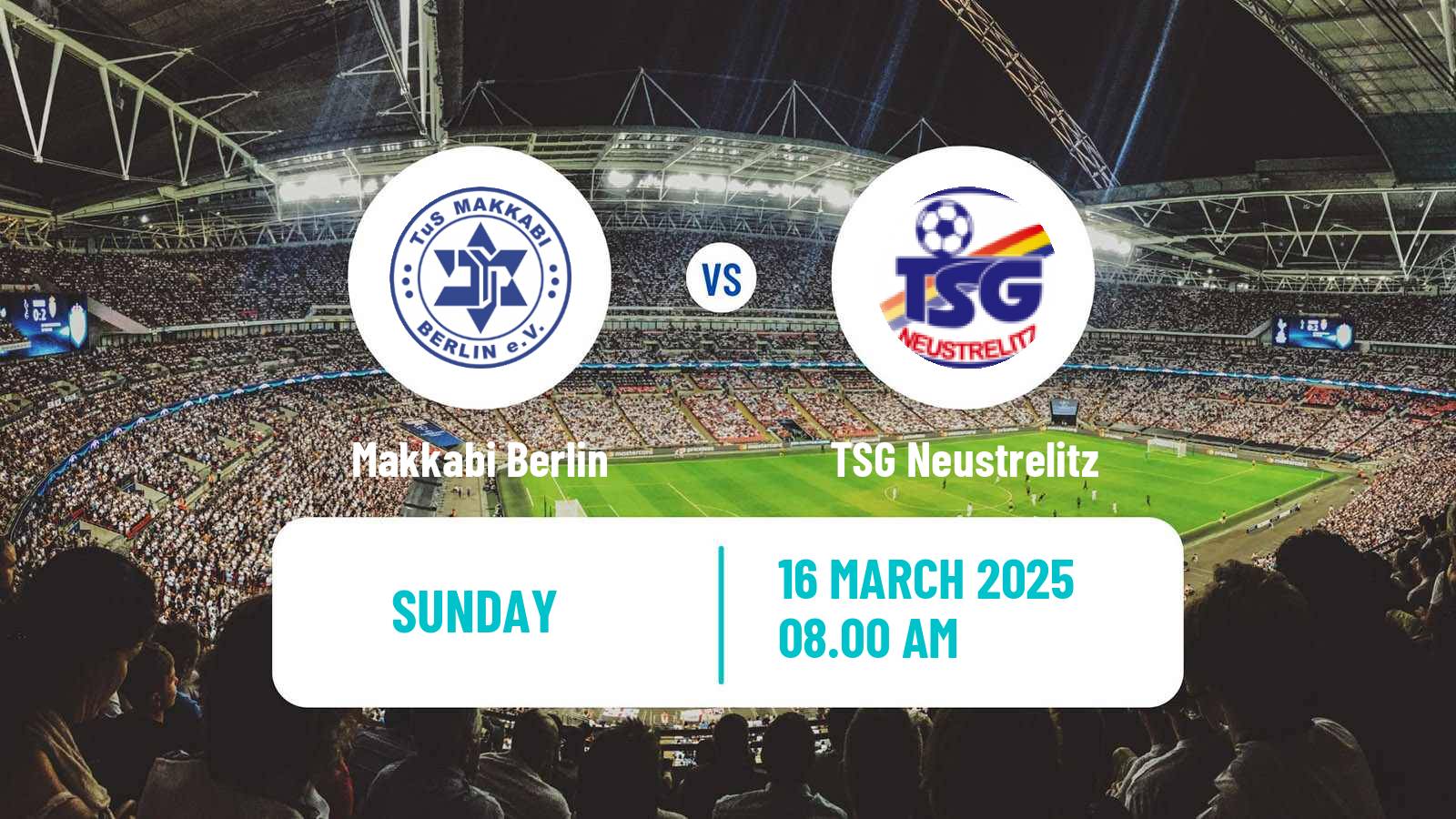 Soccer German Oberliga NOFV-Nord Makkabi Berlin - TSG Neustrelitz