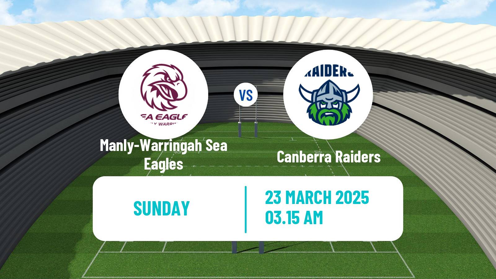 Rugby league Australian NRL Manly-Warringah Sea Eagles - Canberra Raiders