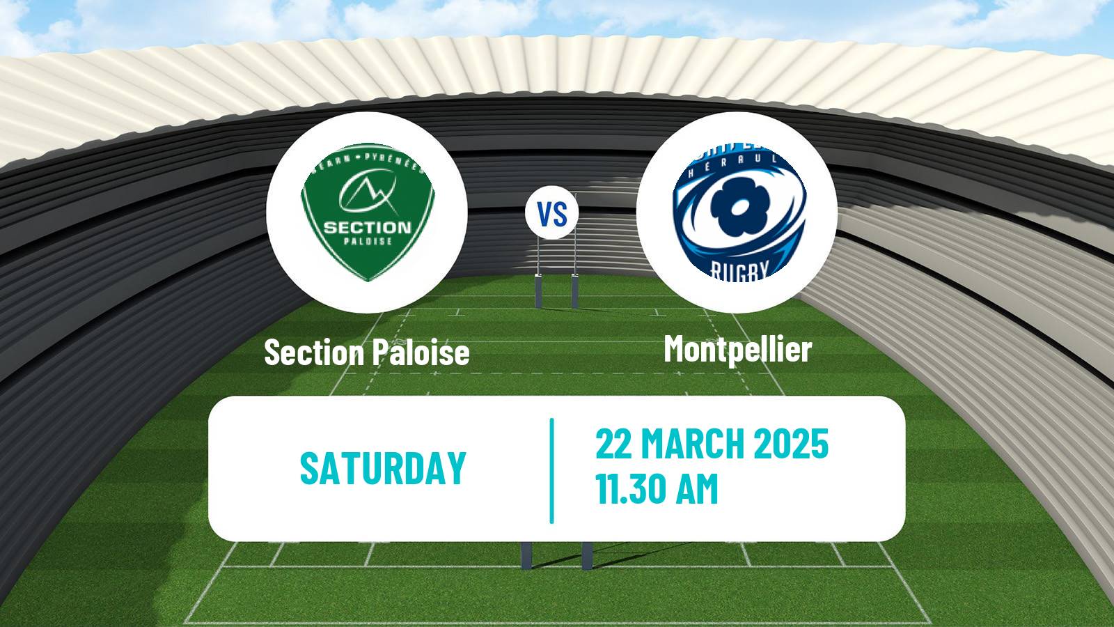 Rugby union French Top 14 Section Paloise - Montpellier